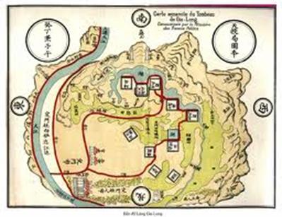 Bản đồ cổ về quần thể lăng Gia Long – Ảnh: nguồn tuyettran.de