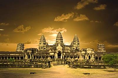 Angkor Wat rực rỡ lúc chiều về 