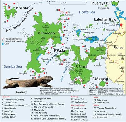 Bản đồ Vườn quốc gia Komodo 