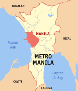 Vị trí thành phố Manila 