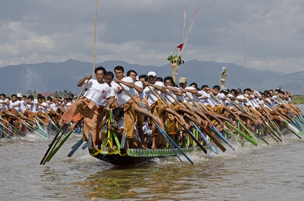 đua thuyền lễ hội Phaung Daw Oo 